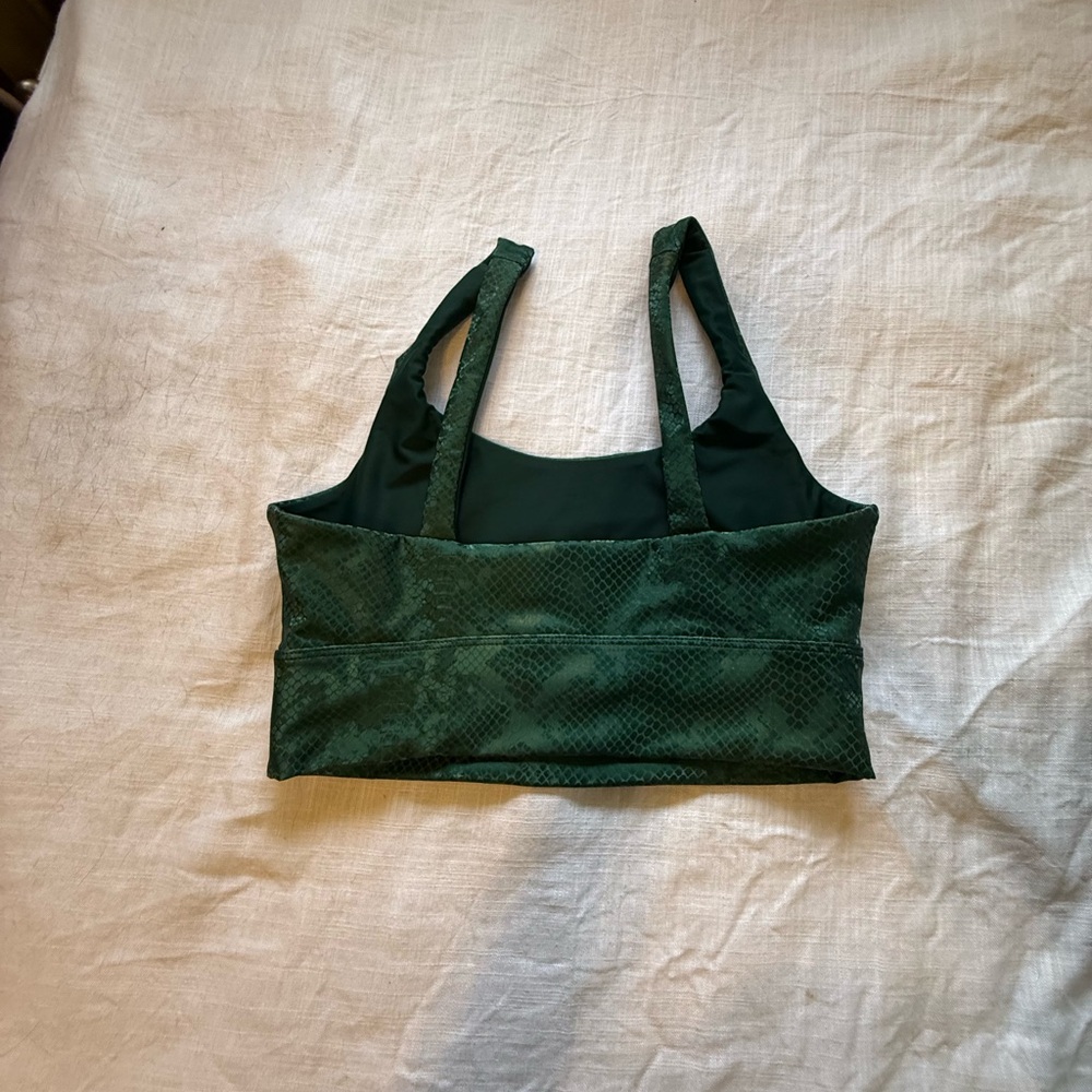 Beach Riot Emerald Snakeskin Textured Sports Bra - Picture 4 of 4